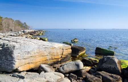 Stones on the sea coastの写真素材