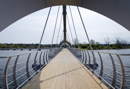 Construction details of pedestrian bridge in Solvesborgの写真素材
