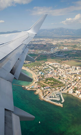 Plane view over the Majorca islandの写真素材