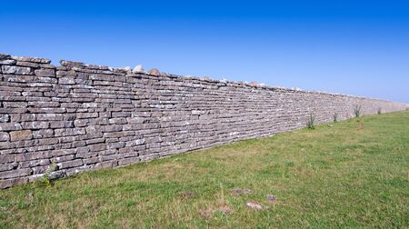 Ancient stone fence on Oland islandのeditorial素材