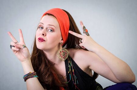 Gypsy girl portraitの写真素材