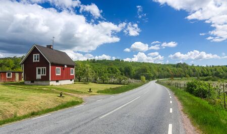Swedish country landscape in Mayの写真素材