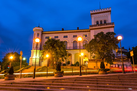 Sulkoski castle at night  city square viewのeditorial素材