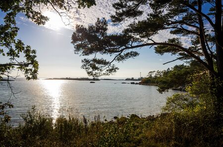 Seaside autumn landscape in Swedenの写真素材