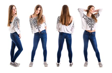 Fashionable teenage girl concept