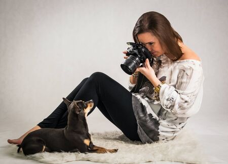 Animal photo session in studio