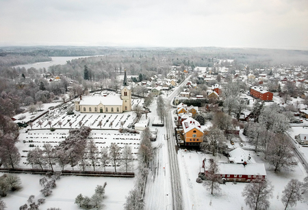 Winter village viewの写真素材