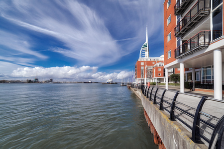 Portsmouth Harbour skyline on a sunny dayのeditorial素材