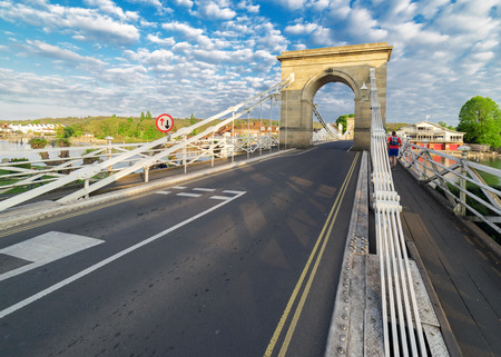 Marlow Bridge over the River Thames in Englandのeditorial素材