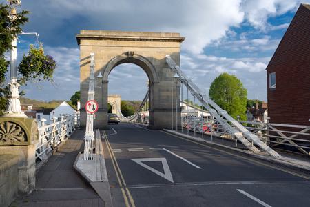 Marlow Bridge over the River Thames in Englandのeditorial素材