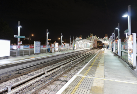 A docklands light railway station in East Londonのeditorial素材