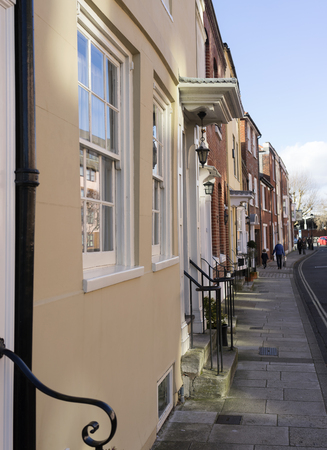Old Portsmouth architectural detail and street sceneの写真素材