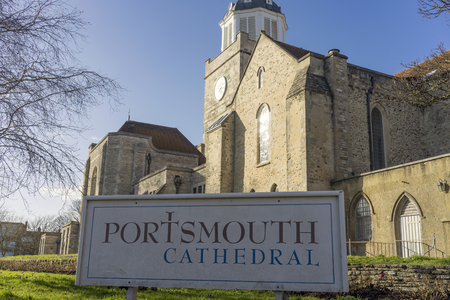 Portsmouth Cathedral in the Winter sunshineの写真素材