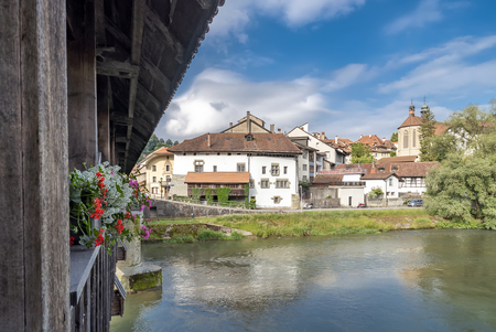 The Medieval City of Fribourg in central Switzerlandの写真素材