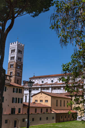 Cathedral In Beautiful Lucca On A Sunny Dayの写真素材