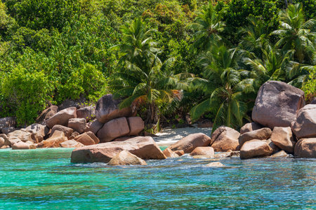 The Petite Anse Lazio Is A Beautiful Hideaway At Anse Lazioの写真素材