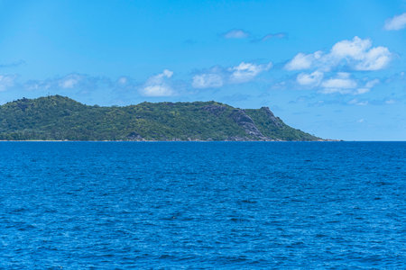 Arriving At The Island Of La Digue With Its Neautiful And Famous Beachesの写真素材
