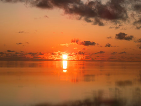Impressive Sunset On The Seychelles - Seen On Mahe Island Close To Beau Vallonの写真素材
