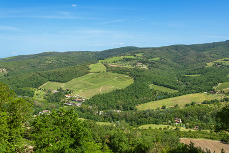 Beautiful View Over The Hills In Chianti Region Close To Radda In Chianti, Tuscanyの写真素材