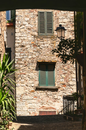 The Historical Houses Apart The Main Street In Radda In Chianti, Tuscanyの写真素材