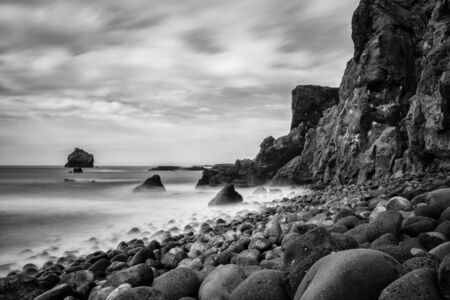 Icelandic seascape, Reykjanes beach, Icelandの写真素材
