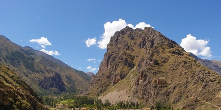 Archeological site Ollantaytambo in the sacred valley of the incas near the city of Cuzco Peru