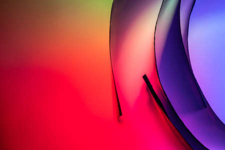 Colorful background of light on rectangular and round shapes.の写真素材
