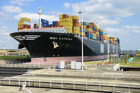 Antwerp, Belgium - September 16, 2012: MSC Katrina in the port of Antwerpのeditorial素材