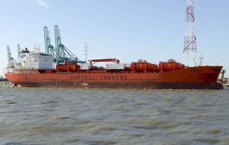 BELGIUM MAY 5: Bow Sea in the harbor of Antwerp on May 5 2015 in Antwerpのeditorial素材