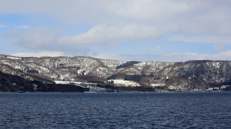The scenery of Dong Ye Lake in winterの写真素材