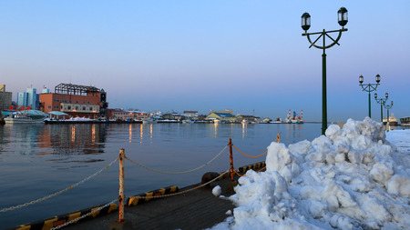 The winter of Kushiro riverのeditorial素材