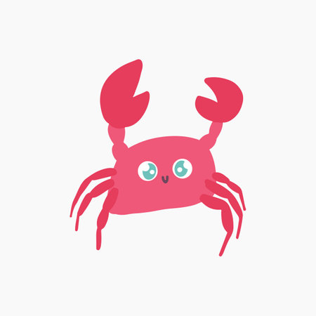 Smiling Cute Crab Illustrationのイラスト素材