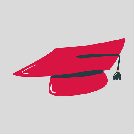 Playful Graduation Cap Hand Drawn Graduation Illustrationのイラスト素材