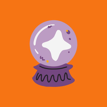 Bubbly Magic Ball Hand Drawn Halloween Illustration Setのイラスト素材