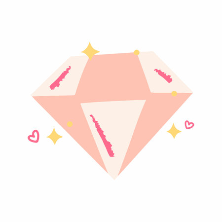 Fantasy Cute Diamond Unicorn Illustrationのイラスト素材