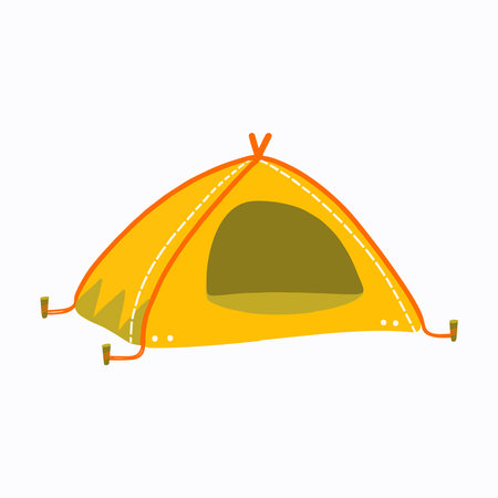 Fun Tent Hand Drawn Summer Camp Illustrationのイラスト素材