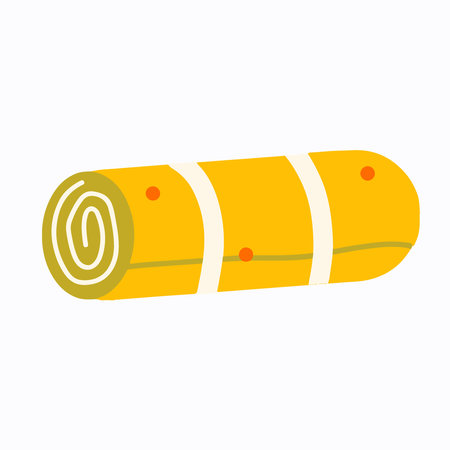 Fun Rolled Sleeping Bag Hand Drawn Summer Camp Illustrationのイラスト素材