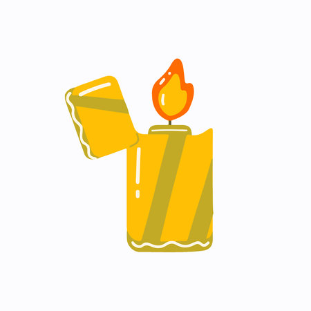 Fun Lighter Hand Drawn Summer Camp Illustrationのイラスト素材