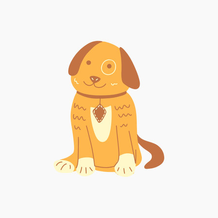 Dog Brightly Cute Home Pet Care Illustrationのイラスト素材