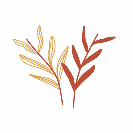 Cute Boho Leaves Hand Drawn Boho Illustrationのイラスト素材