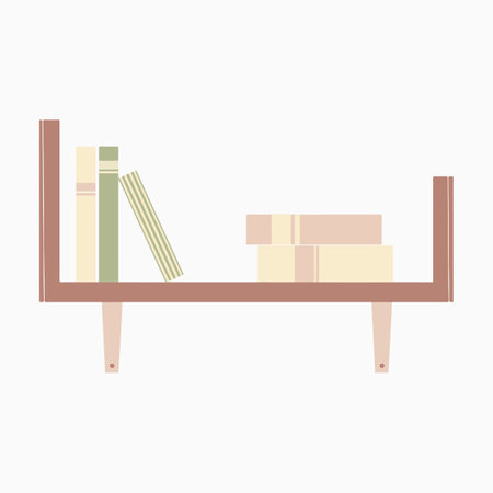 Aesthetic Wall Bookshelf Room Decoration Illustrationのイラスト素材
