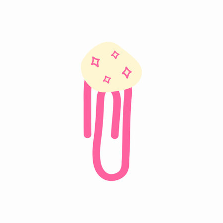 Playful Paper Clip Memo and Journal Planner Illustrationのイラスト素材