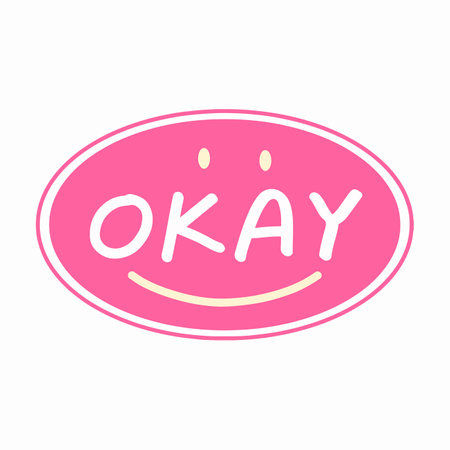Playful Okay Sticker Handwriting Memo and Journal Planner Illustrationのイラスト素材