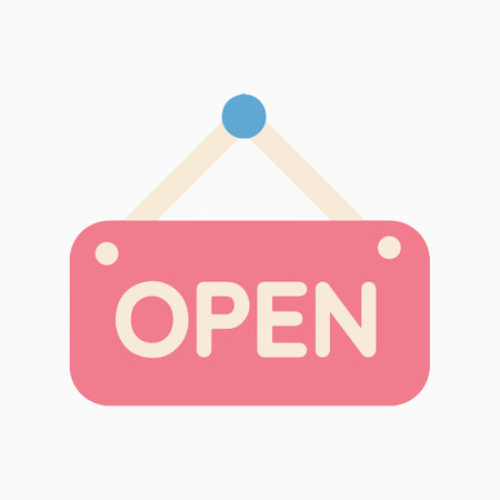 Pink Open Sign Illustrationのイラスト素材