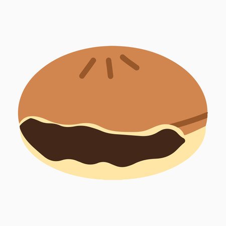 Yummy Choco Bun Breads Bakery Illustrationのイラスト素材