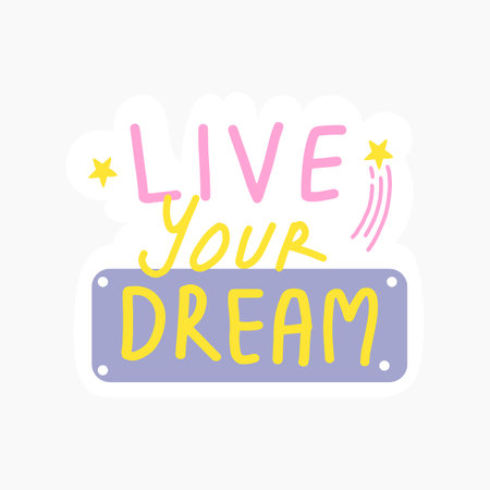 Live Your Dream Handwriting Illustrationのイラスト素材