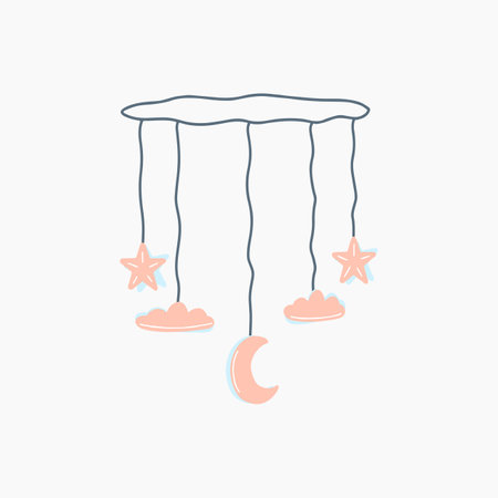 Baby Mobile Illustrationのイラスト素材