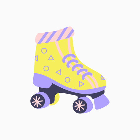 Retro Roller Skate Illustrationのイラスト素材