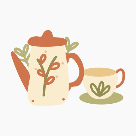 Tea Set Illustrationのイラスト素材