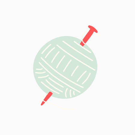 Playful Yarn Ball Craft and Art Essentials Illustration Setのイラスト素材